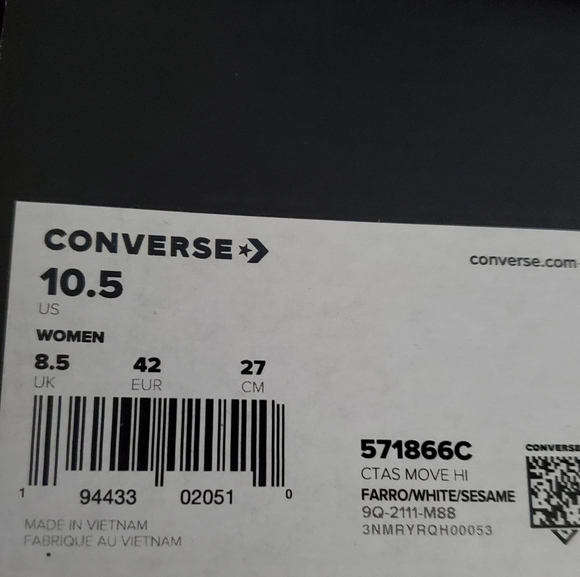 Converse CTAS MOVE HI PLATFORM WOMEN'S SZ - Picture 8 of 9